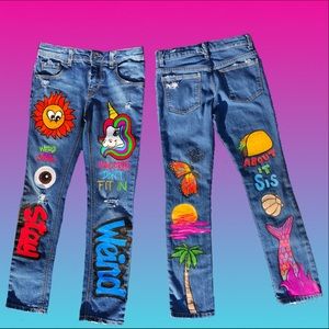 Girl Jeans. Custom Painted Old Navy